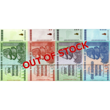 (486) Zimbabwe P88, P89, P90, P91 - 10,20,50 & 100 Trilion Dollars Year 2008 (Set of 4 Notes) OUT OF STOCK